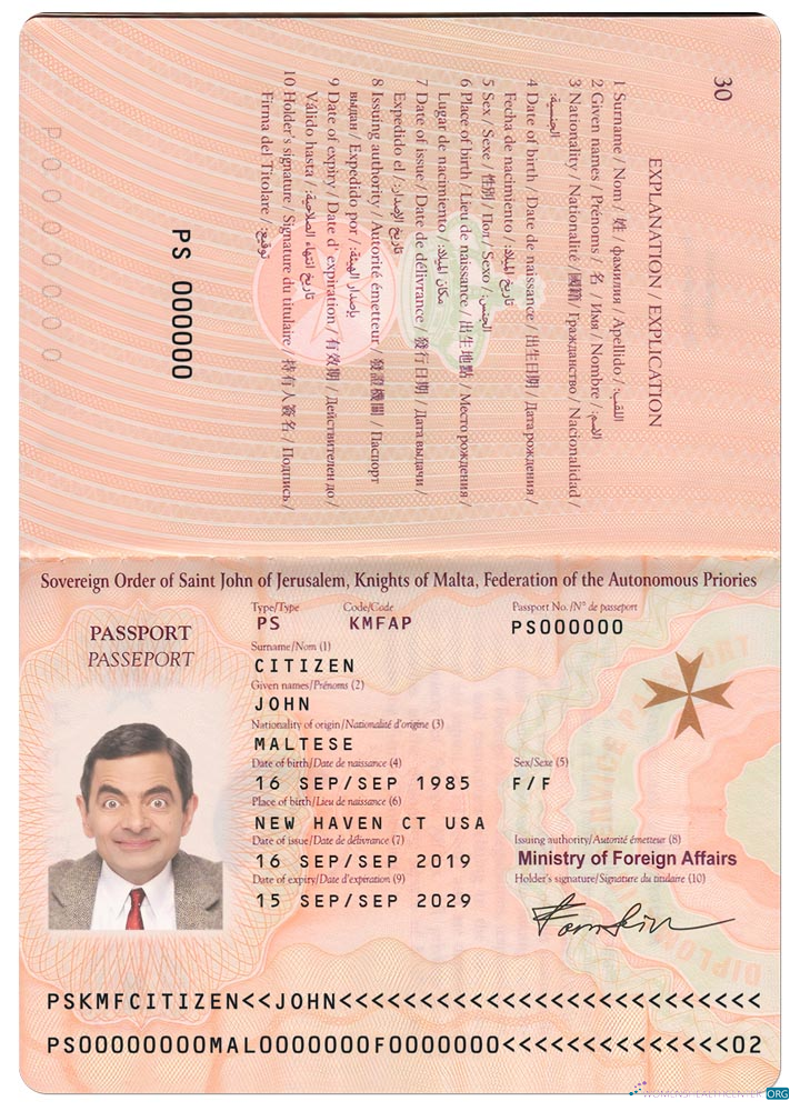 Download Malta passport (2019   present) Photoshop template